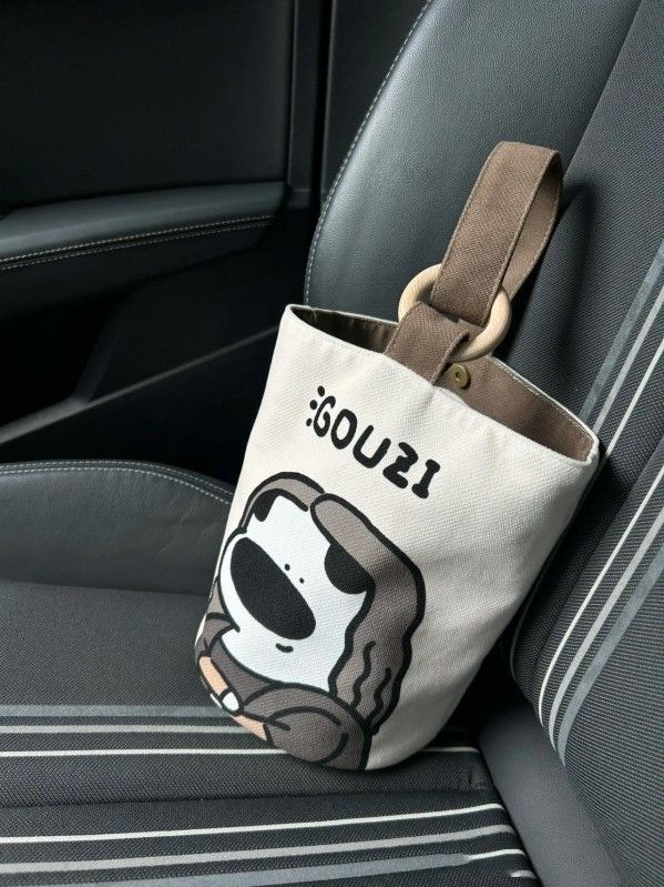 Convenient handbag for office workers, canvas bucket bag, cute bucket-shaped hand-held lunch bag, mom’s outing handbag