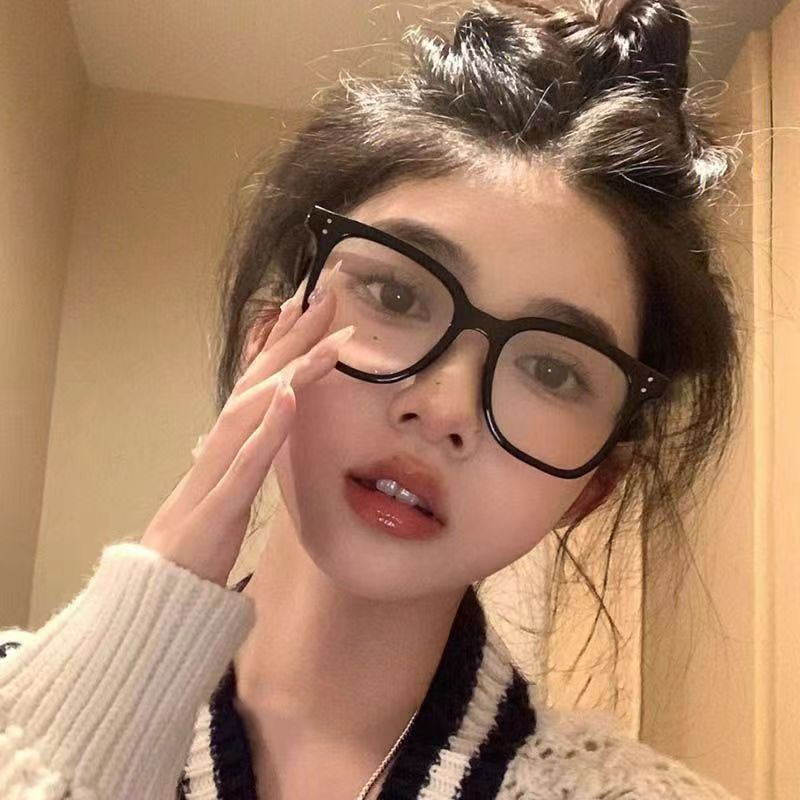 素颜神器眼镜女韩版潮黑框高级感近视可配度数大框大脸显瘦眼镜框