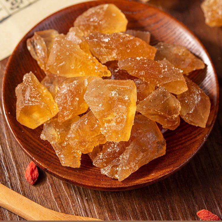 500g袋装黄冰糖云南自然纯甘蔗黄冰糖卤菜奶茶煲汤袋装多晶老冰糖 图片 7