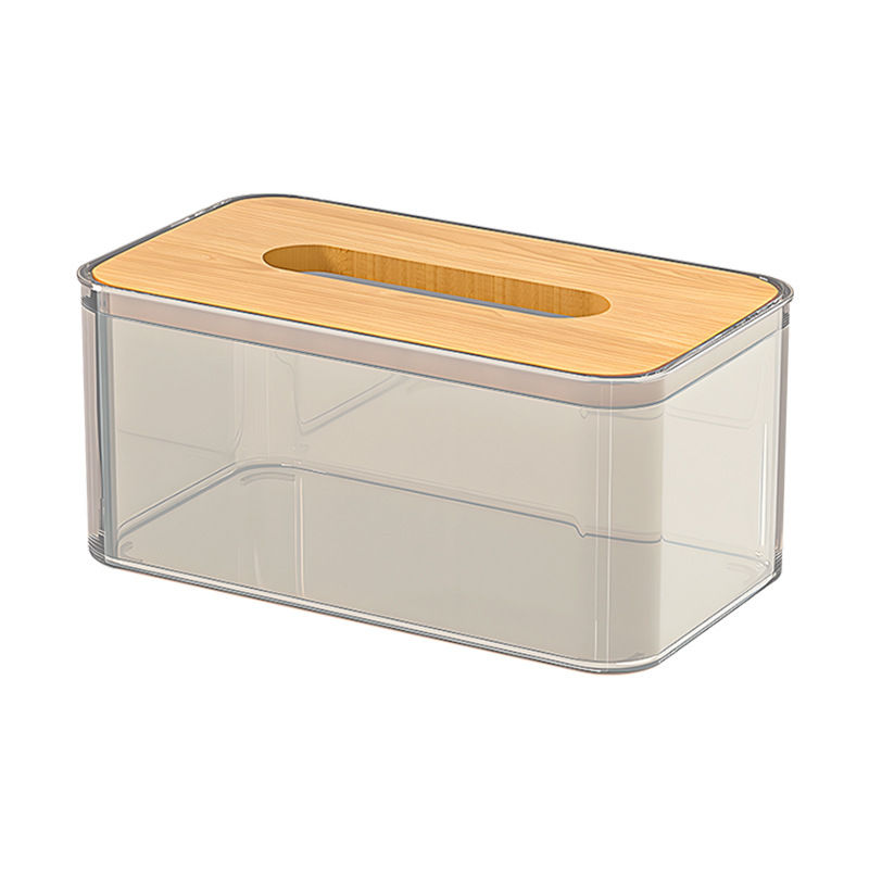 透明深色纸抽盒北欧ins风木盖客厅桌面轻奢简约抽纸盒网红餐巾盒