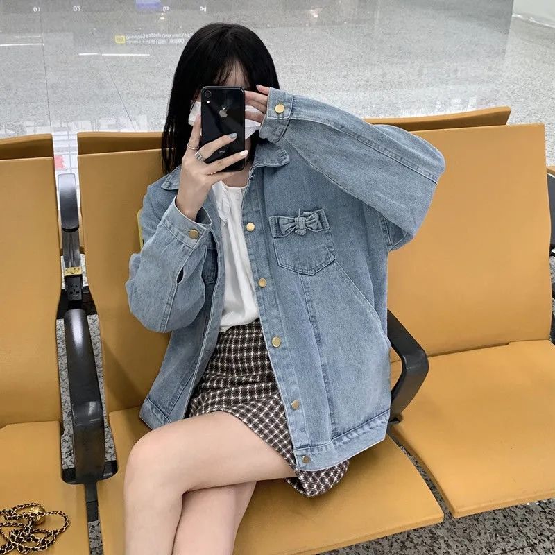 牛仔短外套女裝早春季2023年新款百搭韓系chic別致小個子夾克上衣