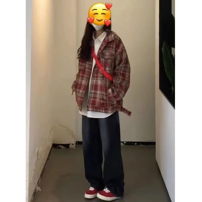 小香風復古格子外套男女春秋休閒寬鬆美式痞帥夾克情侶潮牌上衣潮