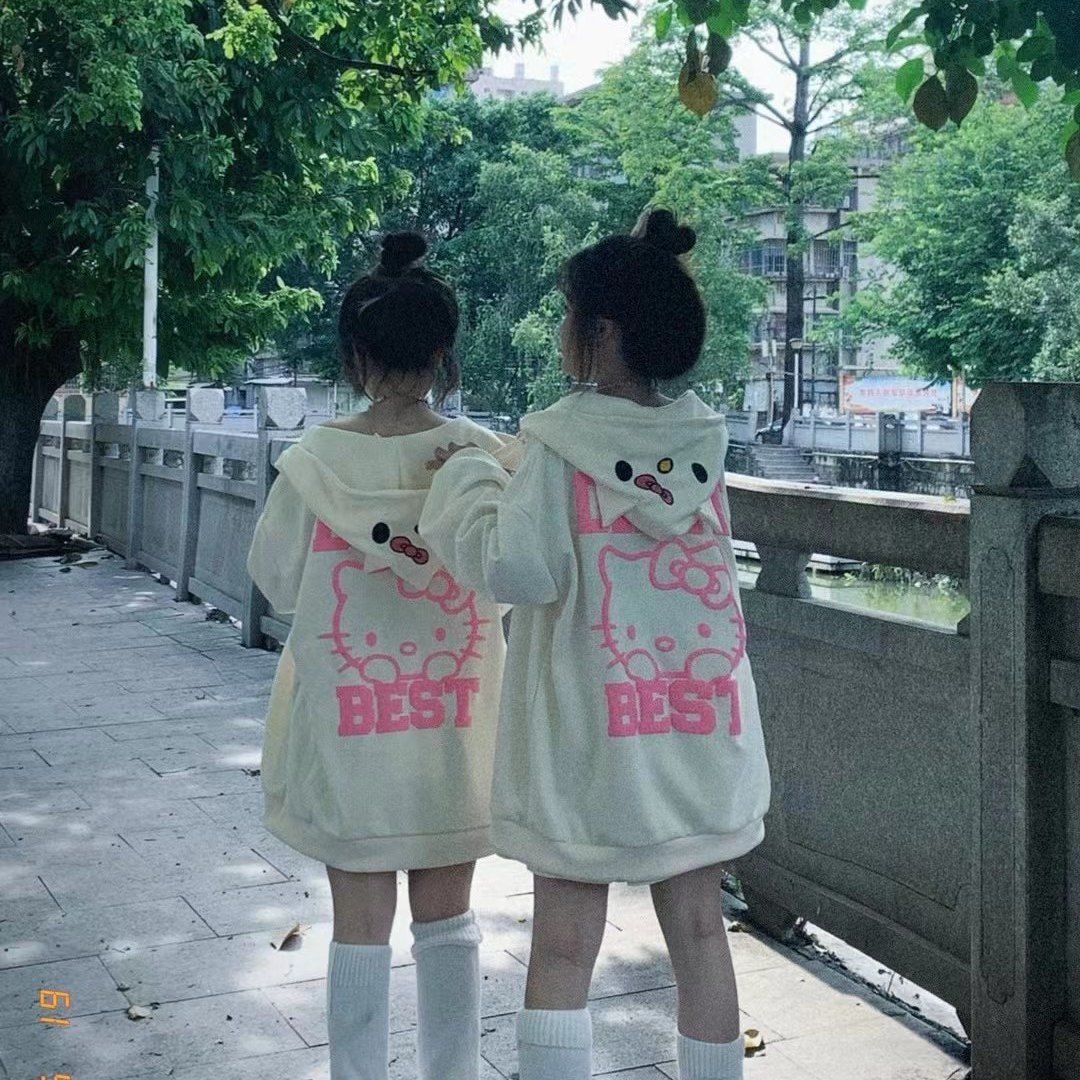潮牌秋冬小眾設計感學院風高街時尚連帽拉鏈外套衛衣寬鬆上衣女