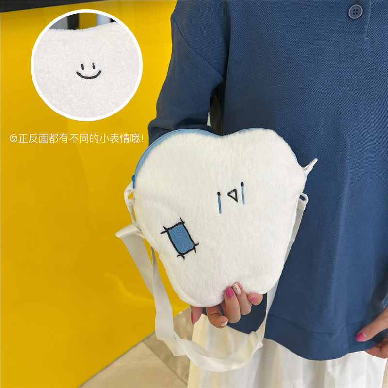 可愛毛絨牙齒包包小眾原創牙牙小包2023新款雙面搞怪斜挎手機包