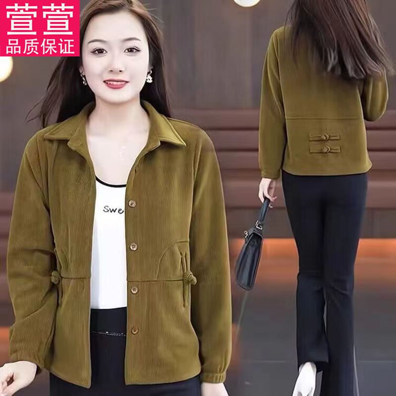 春秋新款時尚休閒百搭開衫40歲50小個子寬鬆遮肚子外套洋氣顯年輕