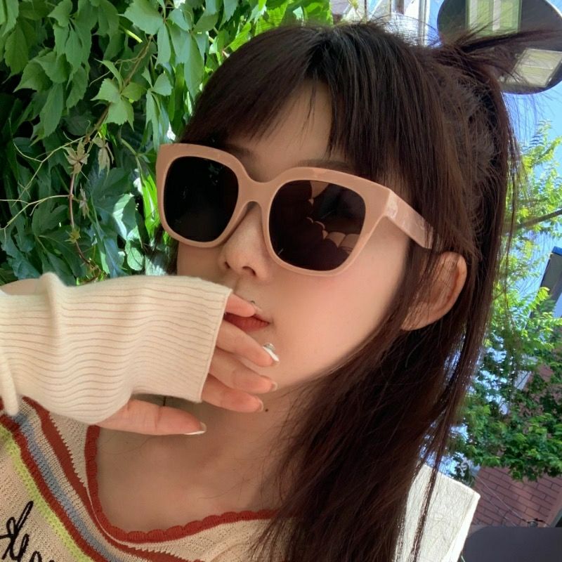 2023新款方形嫩粉色墨鏡女高級感網紅太陽眼鏡大框方圓臉顯瘦防曬