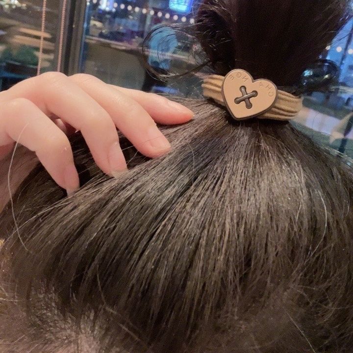 Sommerliches, hochelastisches Stirnband mit Liebesbuchstaben, roter Handtuchring aus Netzstoff, spurloser Haarschmuck, Kugelkopfkrawatte, Pferdeschwanz-Haarseil_voghion.com