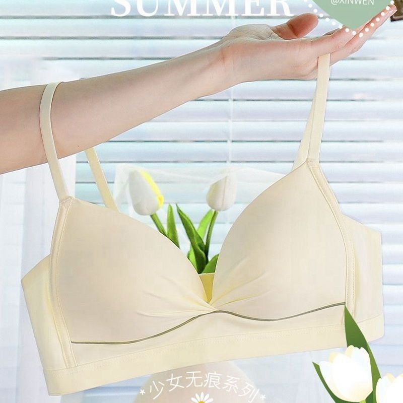 Story of the Flower Season Summer Thin Underwear Women's Big Breast Seamless Girly Style Push-Up Breast-Reducing Anti-Sagging Bra