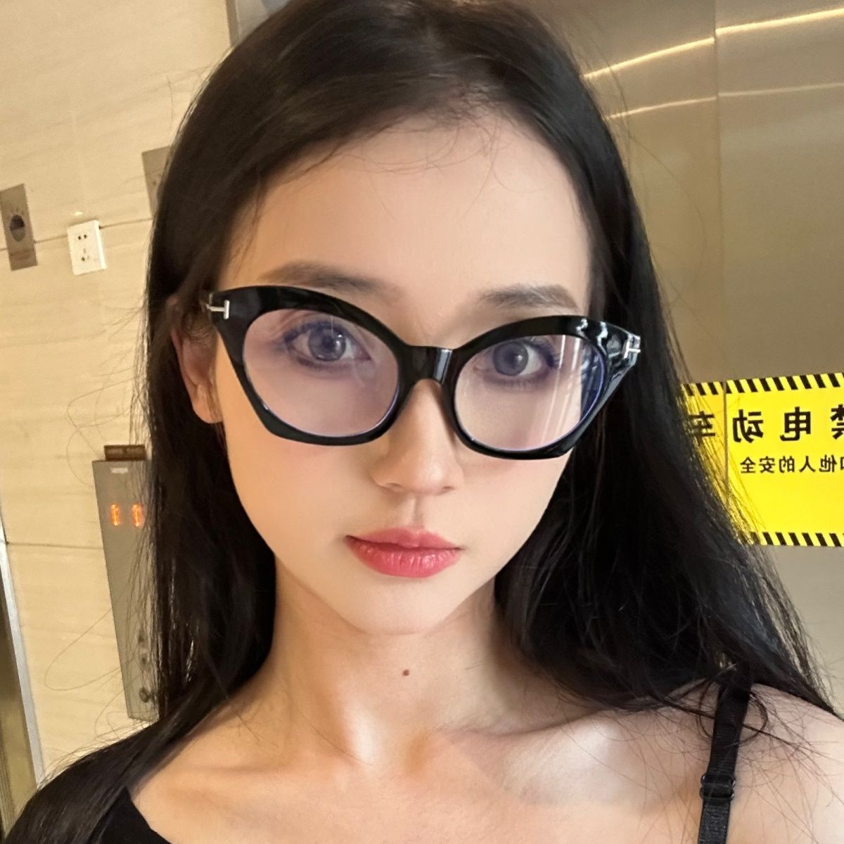素顏mona眼鏡復古網紅同款近視貓眼平光鏡藍光框素顏神器