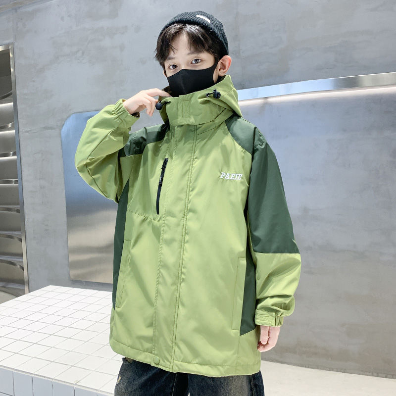 男童衝鋒衣三合一可拆卸兒童外套秋冬新款男大童男孩加厚加絨服裝
