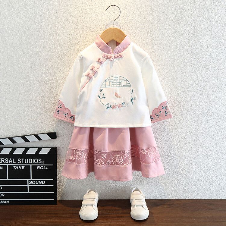 兒童漢服男童中國風國學服唐裝春秋小學生長袖古裝女童中秋演出服