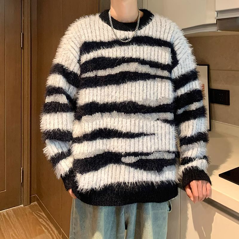 慵懶風毛衣男款春秋季ins百搭情侶針織衫日系潮流寬鬆線衣外套潮