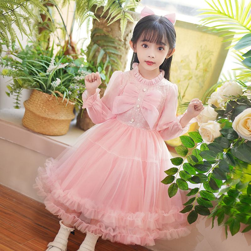 女童秋冬裝連衣裙2023新款女孩紗裙生日公主裙女童秋季時髦tutu裙