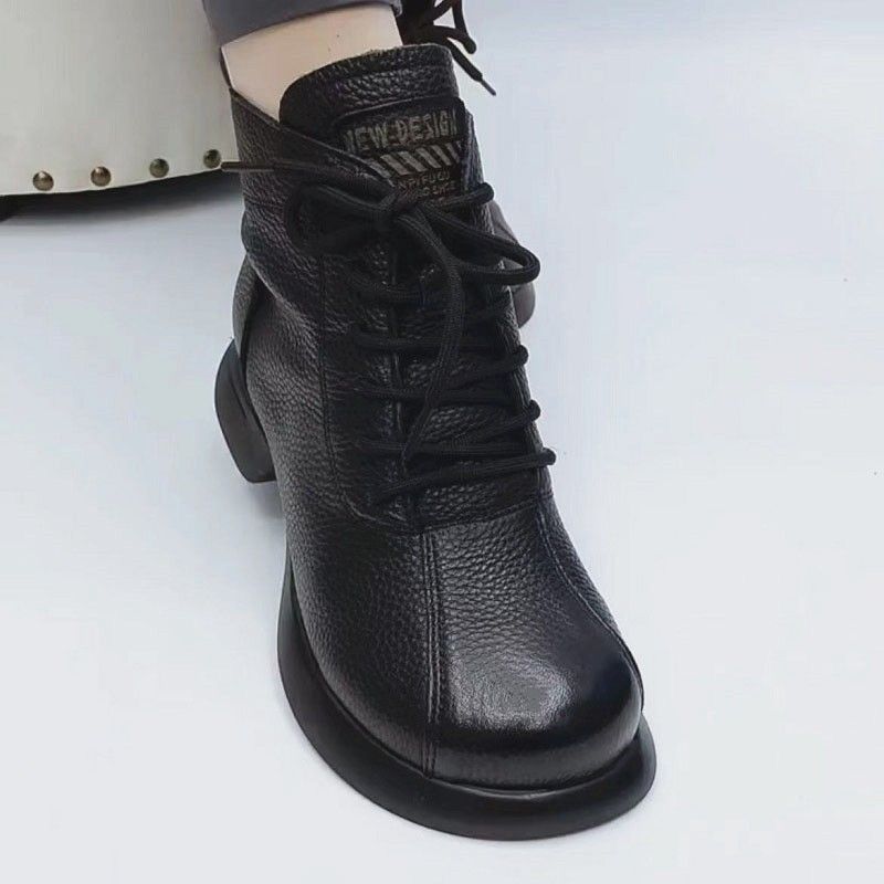女靴2022秋季新款马丁靴舒适百搭女靴防滑复古厚底骑士靴
