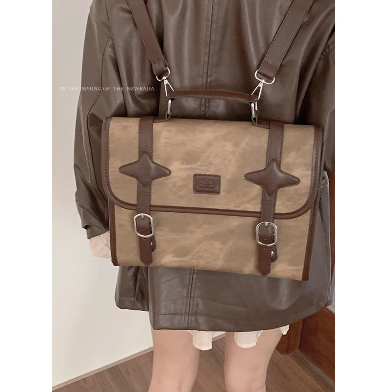 Maillard Retro Backpack Women's 2023 New Trendy Korean College Style Backpack Versatile Large Capacity Handbag