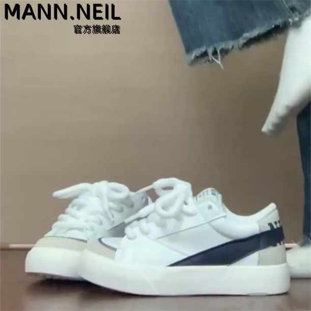 Mann Neil高颜值开学季多巴胺小白鞋女2023新款学生休闲运动板鞋