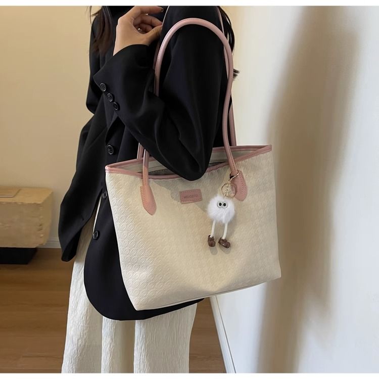 Borsa tote grande capienza autunno/inverno H7 Premium per donna, semplice e versatile, alla moda, con colori a contrasto, portatile_voghion.com