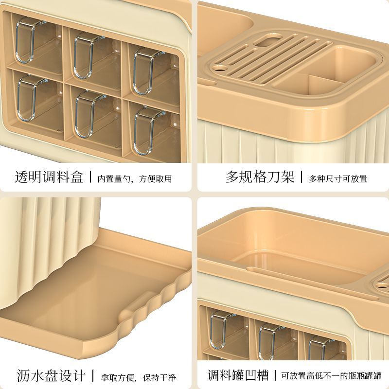 【新疆】调料盒一体多格厨房置物架多功能高颜值厨房收纳神器