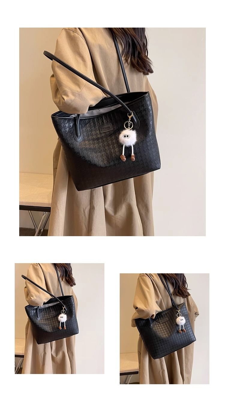 Borsa tote grande capienza autunno/inverno H7 Premium per donna, semplice e versatile, alla moda, con colori a contrasto, portatile_voghion.com