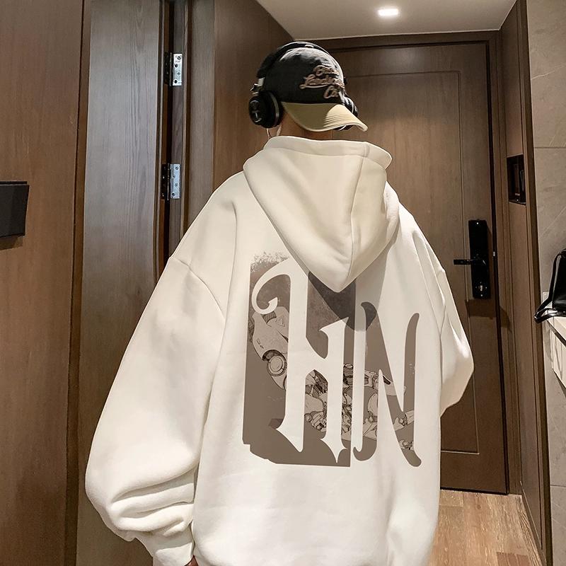 美式連帽衛衣男款春秋復古重磅oversize潮牌寬鬆情侶衣服男生外套
