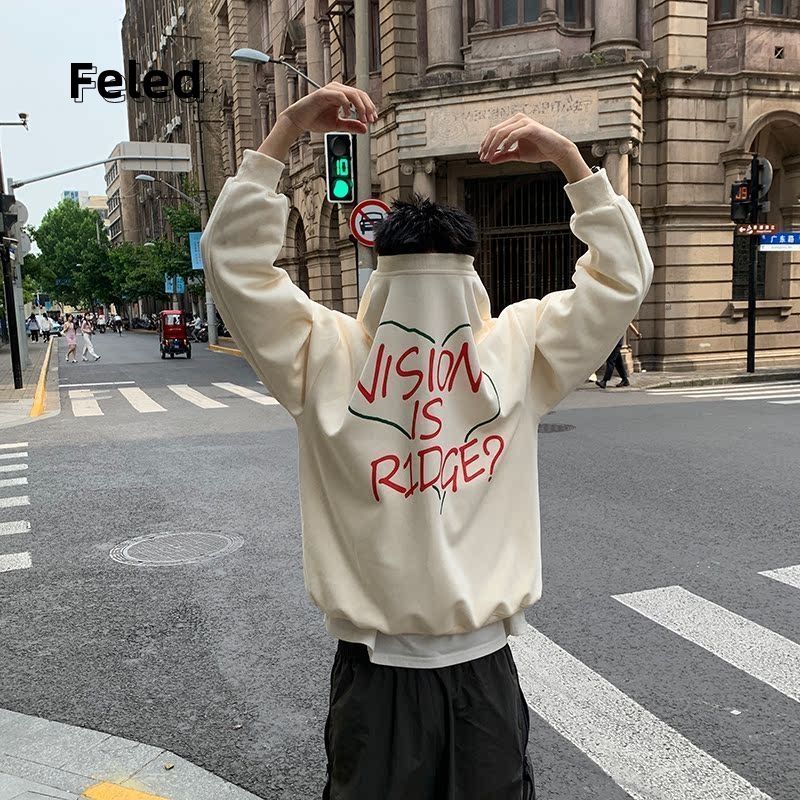 飛拉丹頓美式復古街頭潮流字母印花衛衣男女休閒百搭寬鬆顯瘦上衣