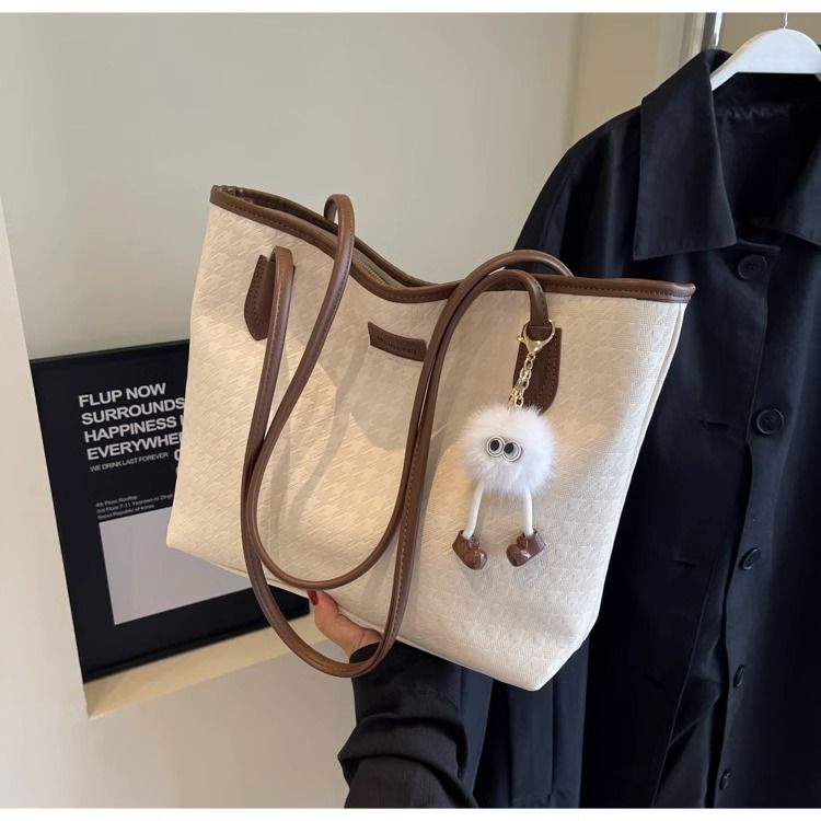 Borsa tote grande capienza autunno/inverno H7 Premium per donna, semplice e versatile, alla moda, con colori a contrasto, portatile_voghion.com