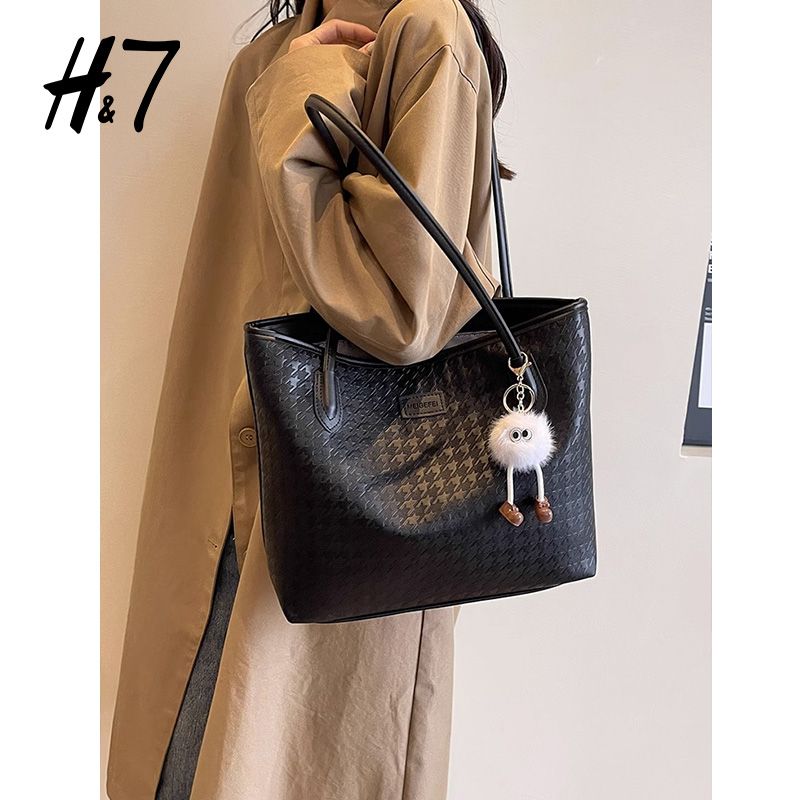 Borsa tote grande capienza autunno/inverno H7 Premium per donna, semplice e versatile, alla moda, con colori a contrasto, portatile_voghion.com