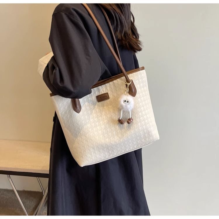 Borsa tote grande capienza autunno/inverno H7 Premium per donna, semplice e versatile, alla moda, con colori a contrasto, portatile_voghion.com