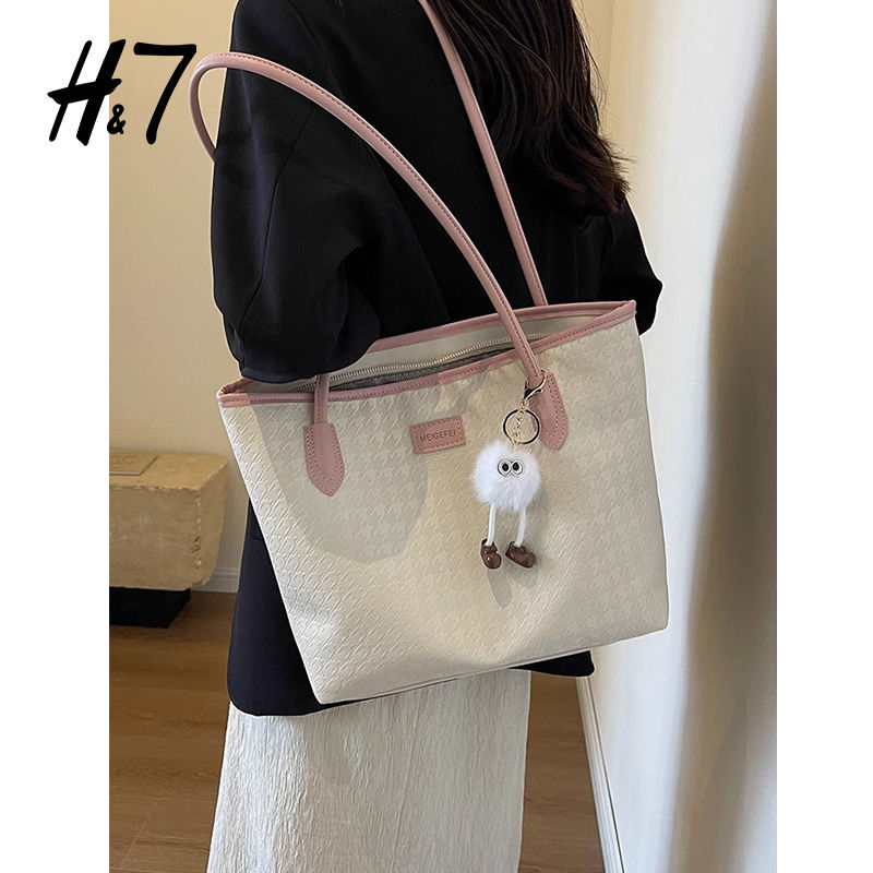 Borsa tote grande capienza autunno/inverno H7 Premium per donna, semplice e versatile, alla moda, con colori a contrasto, portatile_voghion.com