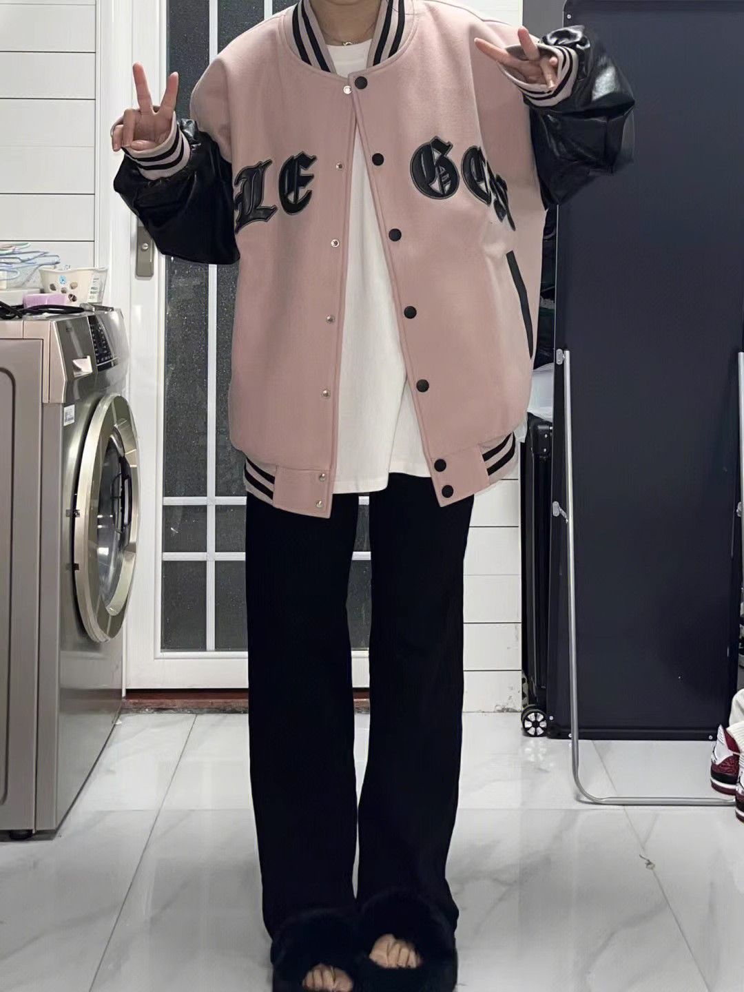 Sweet cool trendy brand hip-hop embroidery vintage splicing baseball uniforms for men and women spring and autumn loose casual jackets for couples