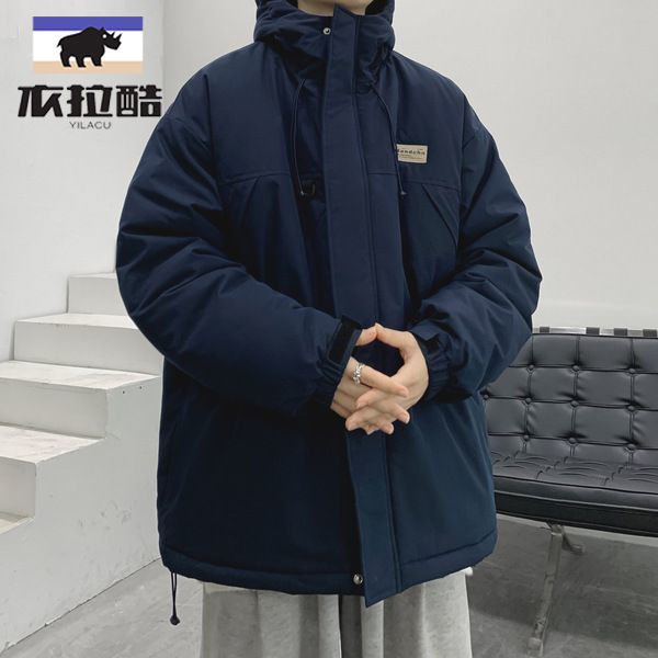 美式连帽夹克男2023冬季新款工装冲锋衣外套男潮流帅气机能风上衣