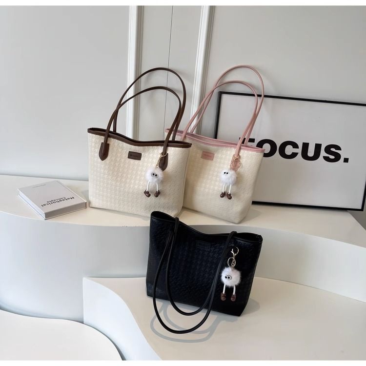 Borsa tote grande capienza autunno/inverno H7 Premium per donna, semplice e versatile, alla moda, con colori a contrasto, portatile_voghion.com