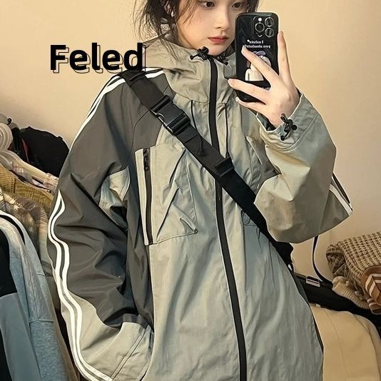 Feila Denton autumn and winter new assault jacket for men and women American retro loose hooded top design jacket