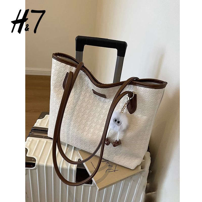 Borsa tote grande capienza autunno/inverno H7 Premium per donna, semplice e versatile, alla moda, con colori a contrasto, portatile_voghion.com