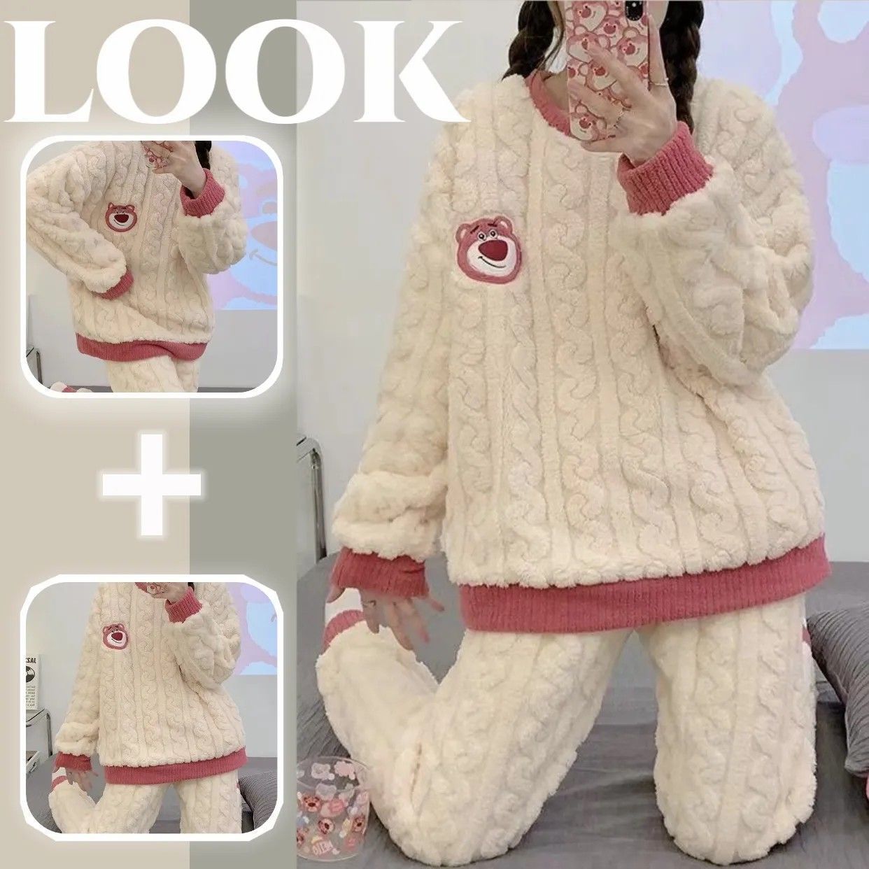 睡衣女款秋冬季珊瑚絨加厚加絨2023新款甜美可愛法蘭絨家居服套裝