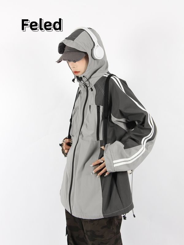 Feila Denton American trendy brand jacket jacket for men and women outdoor functional style vintage hooded loose jacket