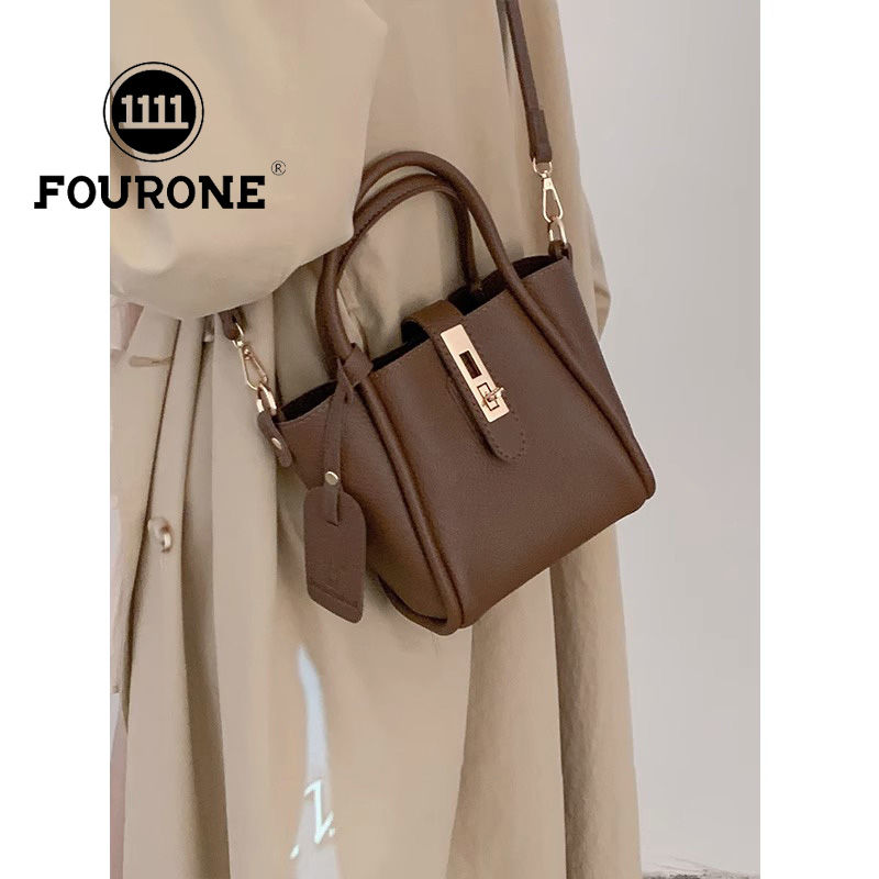 Korean niche portable vegetable basket bag for women new fashion retro bucket bag high-end messenger bag