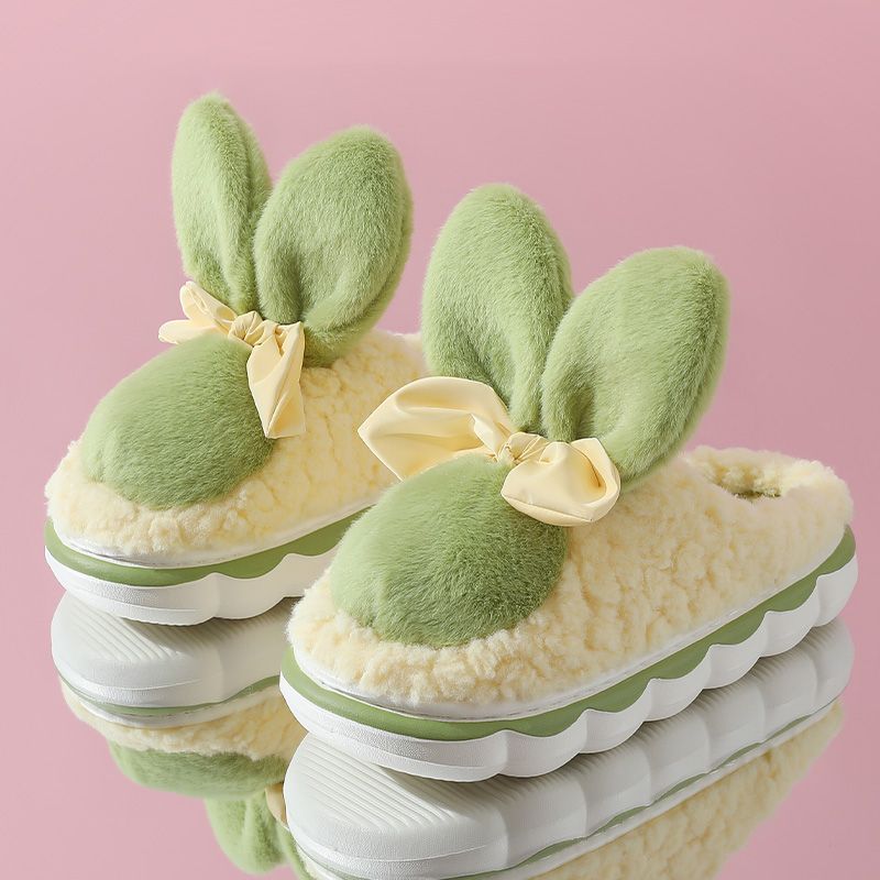棉拖鞋女士冬季外出2025新款室内家居厚底防滑踩屎感可爱月子拖鞋