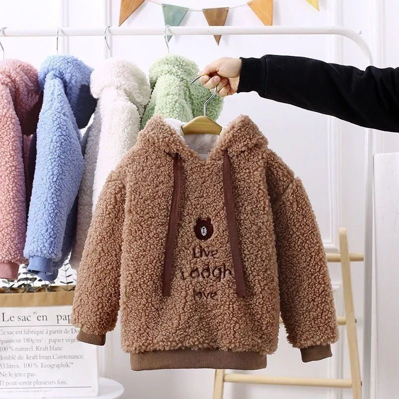 Girls' Hooded Sweatshirt 2023 Winter New Fashion Fashion Medium and Large Children's Clothing Baby Senior Versatile Boys Pullover