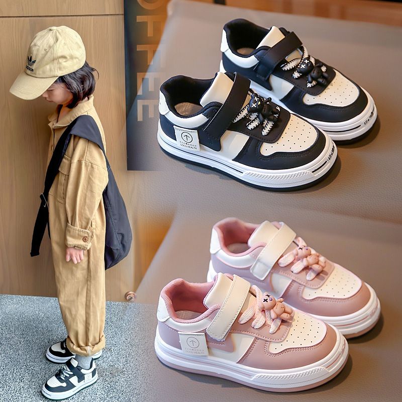 裘蓝朵女童运动鞋2023秋冬季韩版幼儿园儿童板鞋洋气休闲二棉鞋子