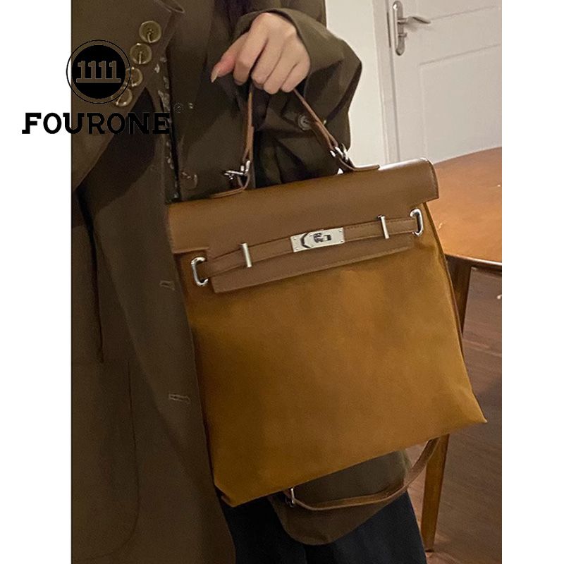 Portable commuter bag women's new retro frosted backpack niche large capacity portable Kelly bag