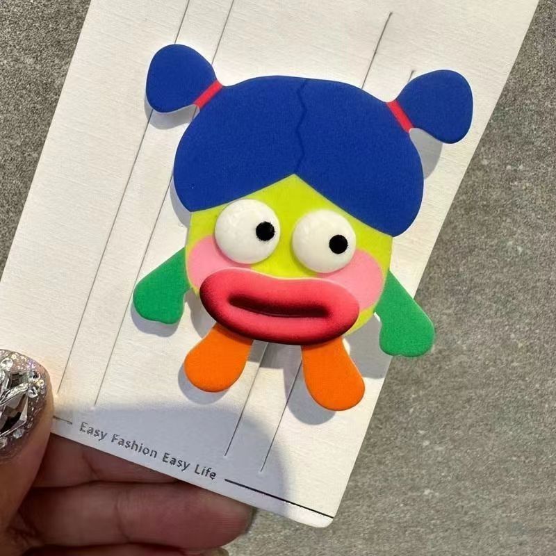 Sanfu Ugly Doll Duck Clip Weird Big Mouth Baby Hair Clip Sausage Mouth Big Eyes Broken Hair Clip Hairpin Dopamine Hair Accessory