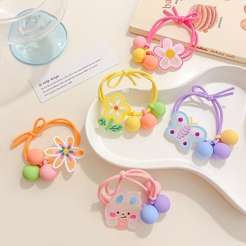 Children's headband and hair accessories cartoon hair rope for little girls cute high elastic rubber band to tie hair and durable ponytail rubber band