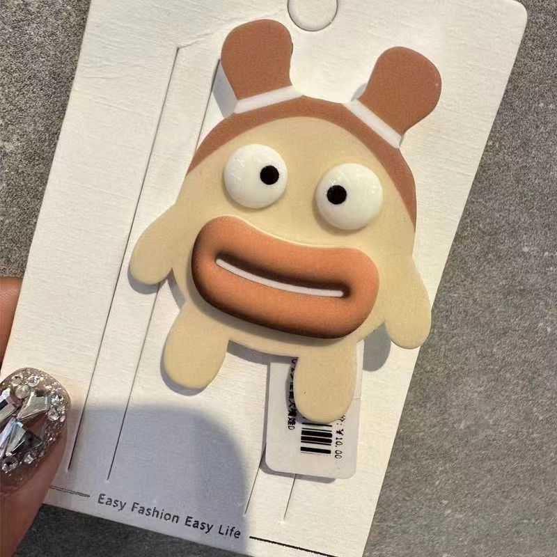 Sanfu Ugly Doll Duck Clip Weird Big Mouth Baby Hair Clip Sausage Mouth Big Eyes Broken Hair Clip Hairpin Dopamine Hair Accessory