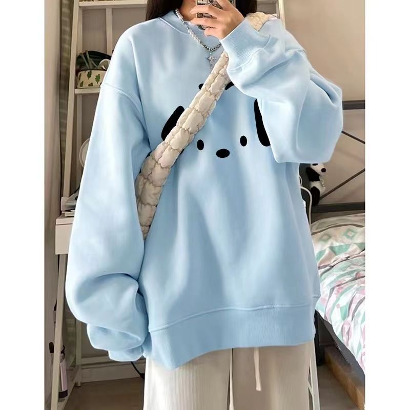 春秋冬季潮牌復古美式爆款oversize薄衛衣女寬鬆學生加絨上衣外套