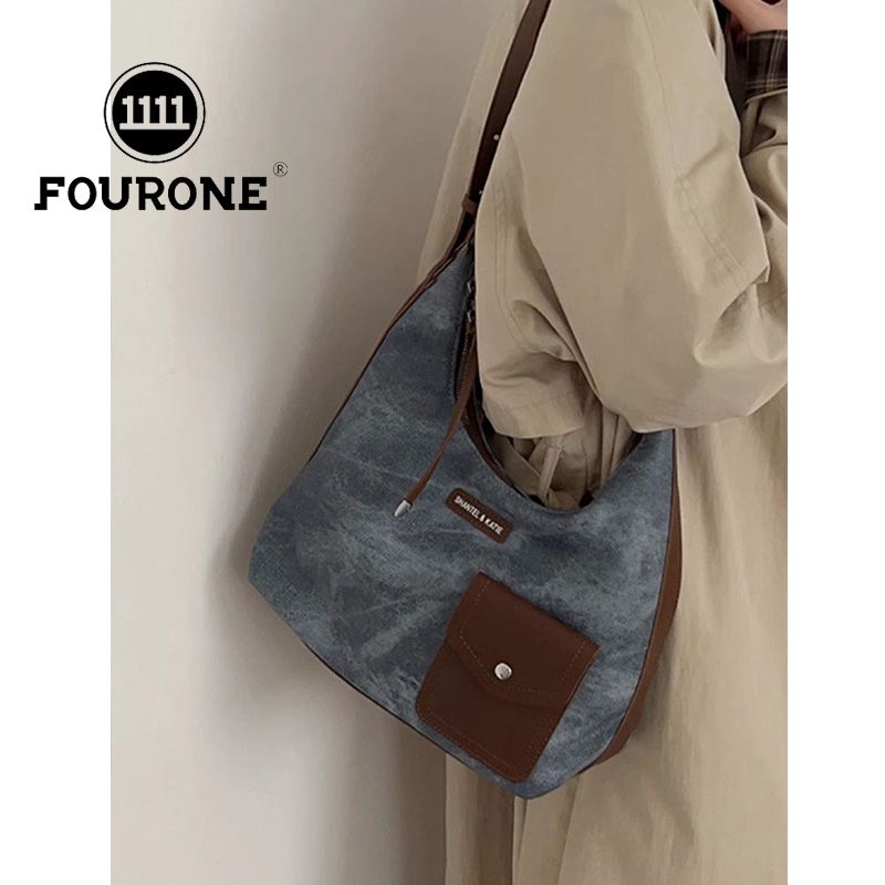 Korean niche commuter bag women's new single shoulder crossbody bag high-end retro armpit tote bag