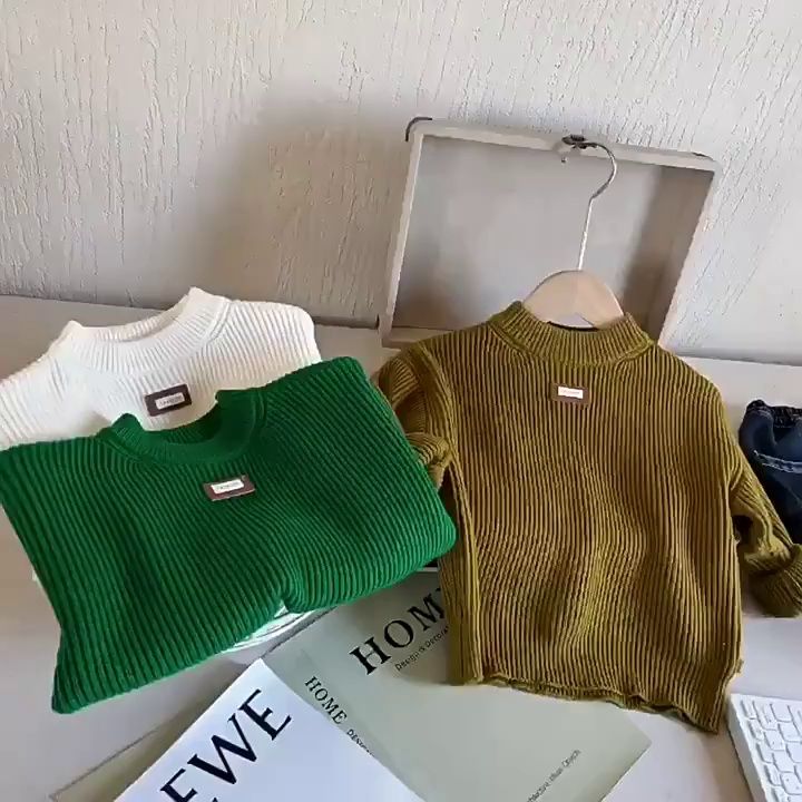 Boys' sweaters 2023 autumn and winter new style medium and large children's fashionable and versatile knitted sweaters Korean version thickened warm pullover sweaters