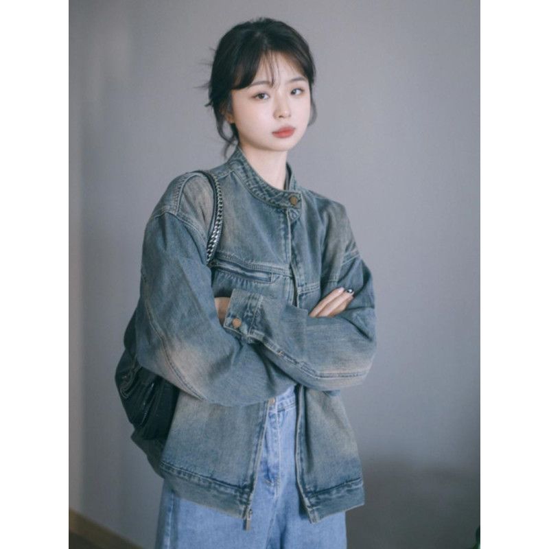 Denim jacket for women in spring and autumn 2023 new hot style this year's popular chic early spring tops with high-end temperament