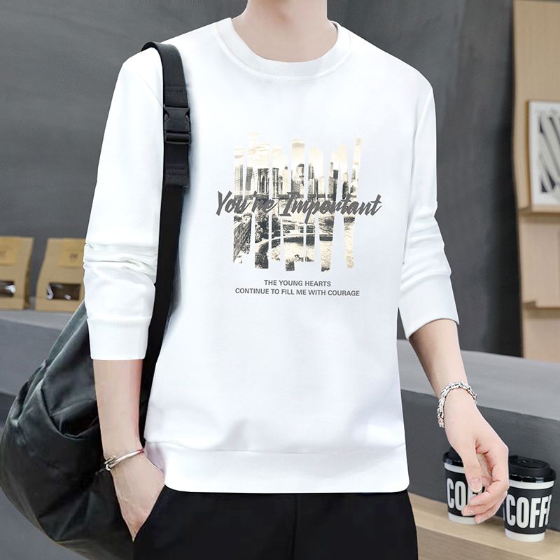 2023 Men's Sweatshirt Men's Long Sleeve Round Neck Printed Long Sleeve T-Shirt Men's Autumn and Winter Tops Pullover Sweatshirt Men