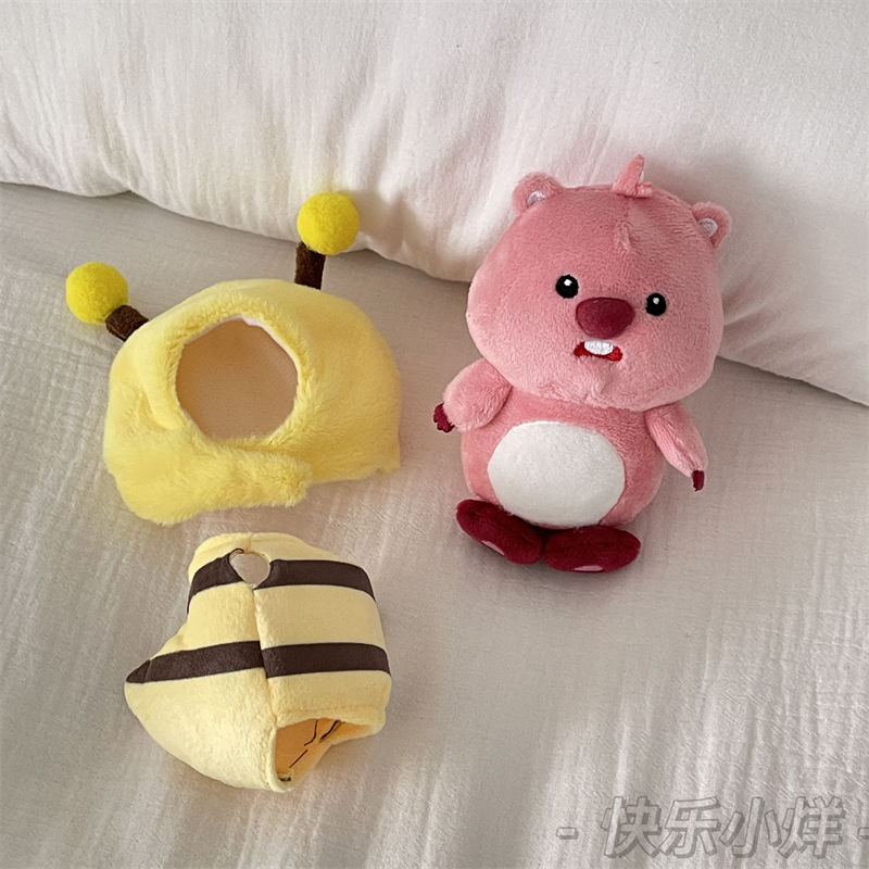 小海狸公仔頭套毛絨絨玩具鑰匙扣玩偶掛件衣服卡通服配飾創意娃衣